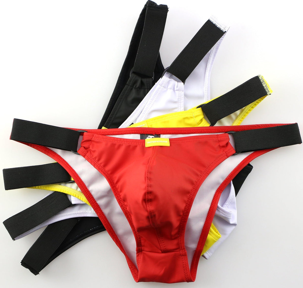 Men's Underwear Leather Triangle Low Waist Double Buckle