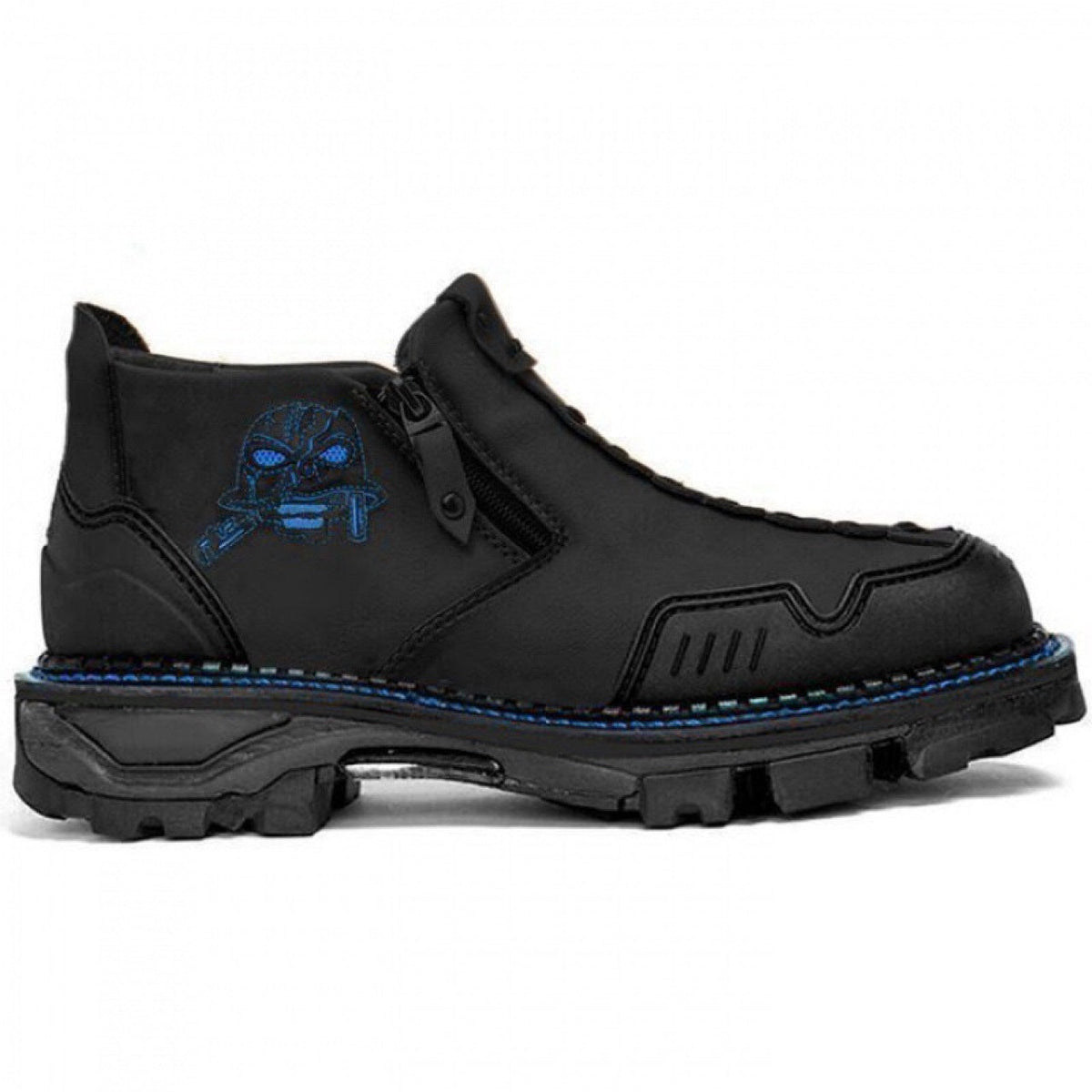 Men's Short Boots Round Toe Large Size Side Zipper Martin Boots
