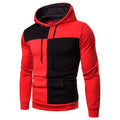 Men's Contrast Stitching Casual Sweater European Size Hooded Slim Pullover Jacket