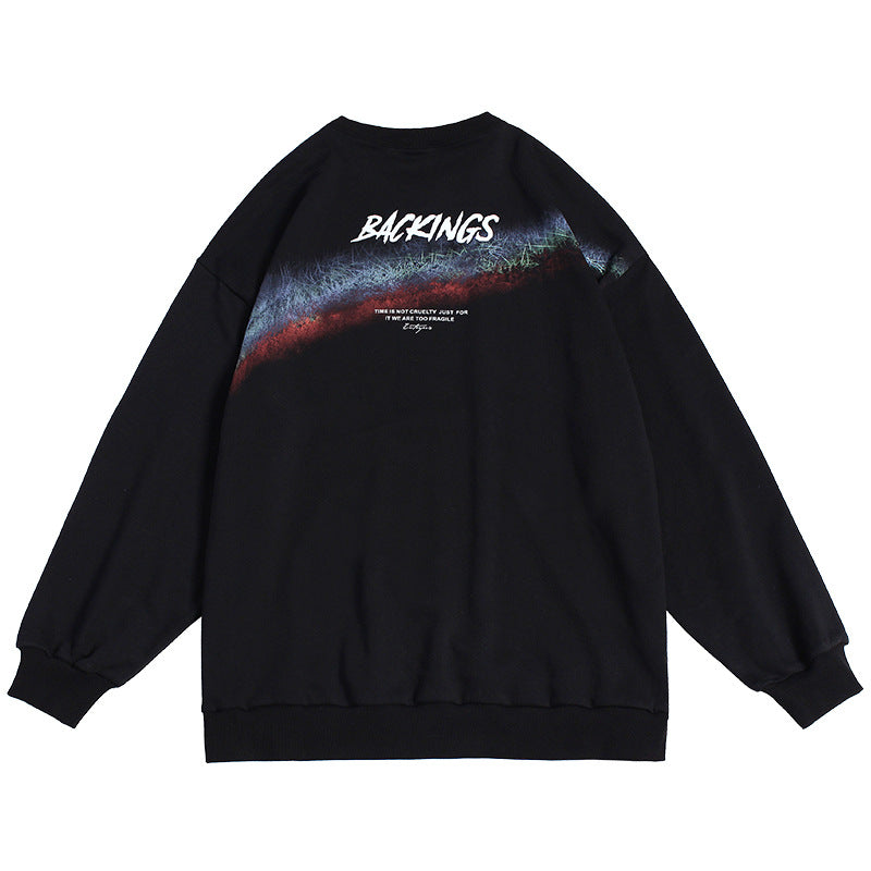 Fashion Simple Rainbow Print Couple Sweatshirt