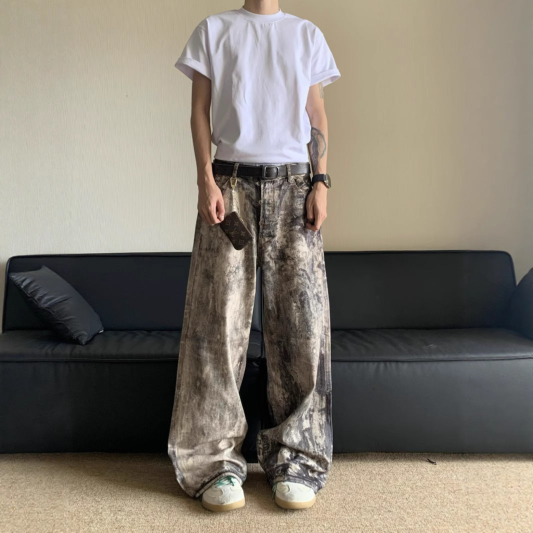 Spring And Summer New 3D Digital Camouflage Printed Denim Trousers For Men