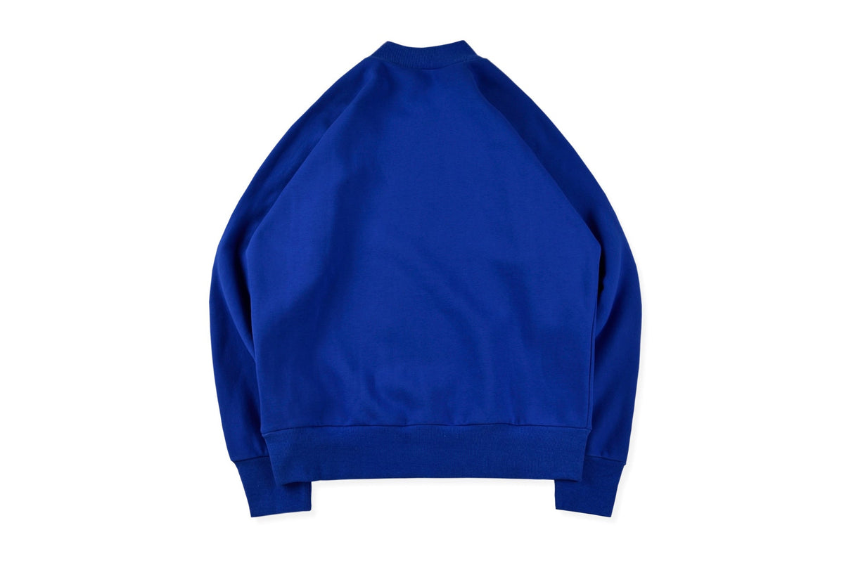 Peripheral fleece crew neck sweater