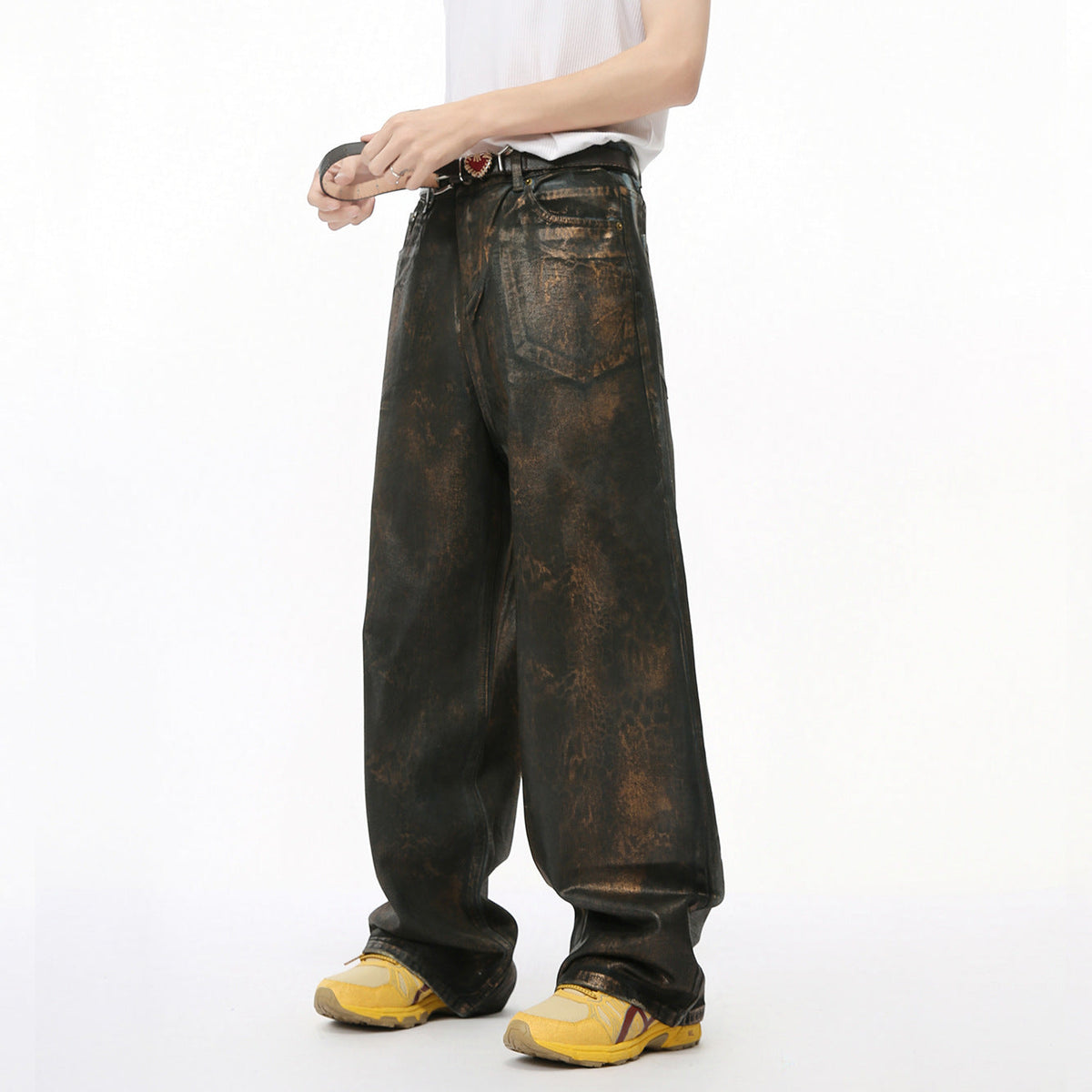 Waste Soil Wind Reverse Pocket Personality Jeans