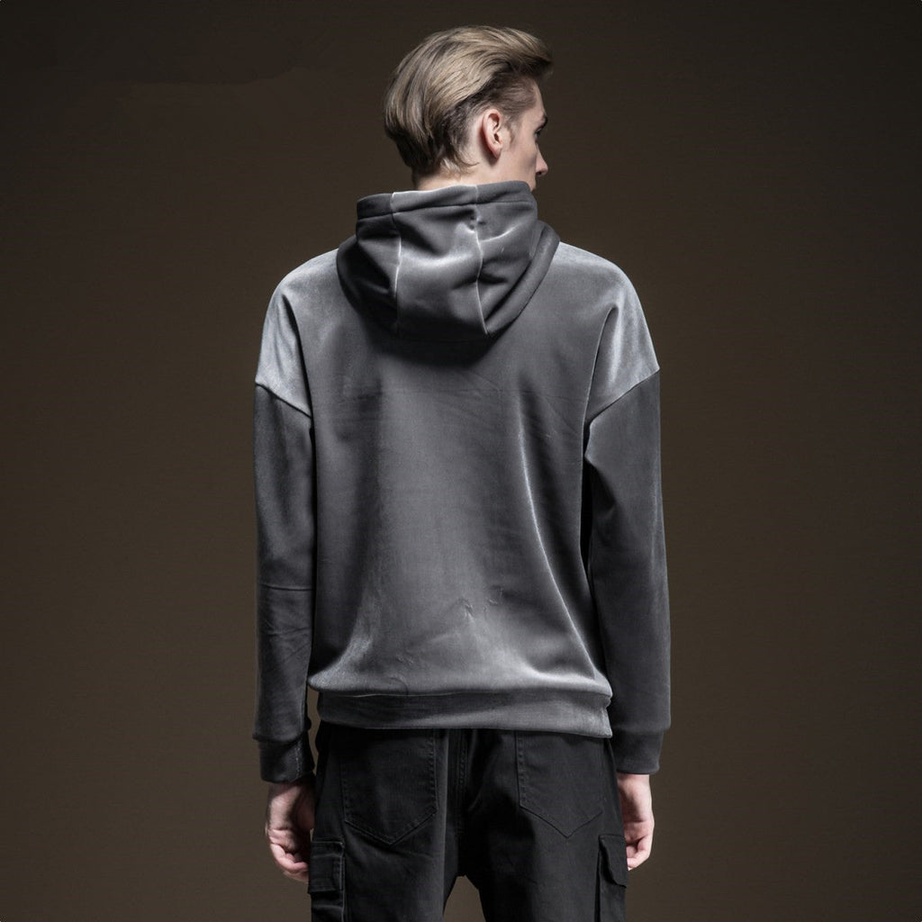 Popular logo jacket with thick velvet hood