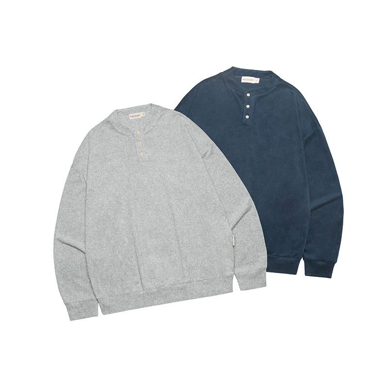 Solid Color Round Neck All-matching Couple Sweater