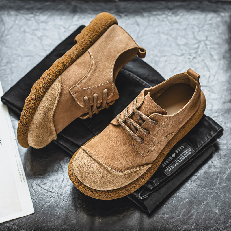 Casual Lace Up All Inclusive Birkenstock Men's Versatile Vintage Casual Leather Shoes