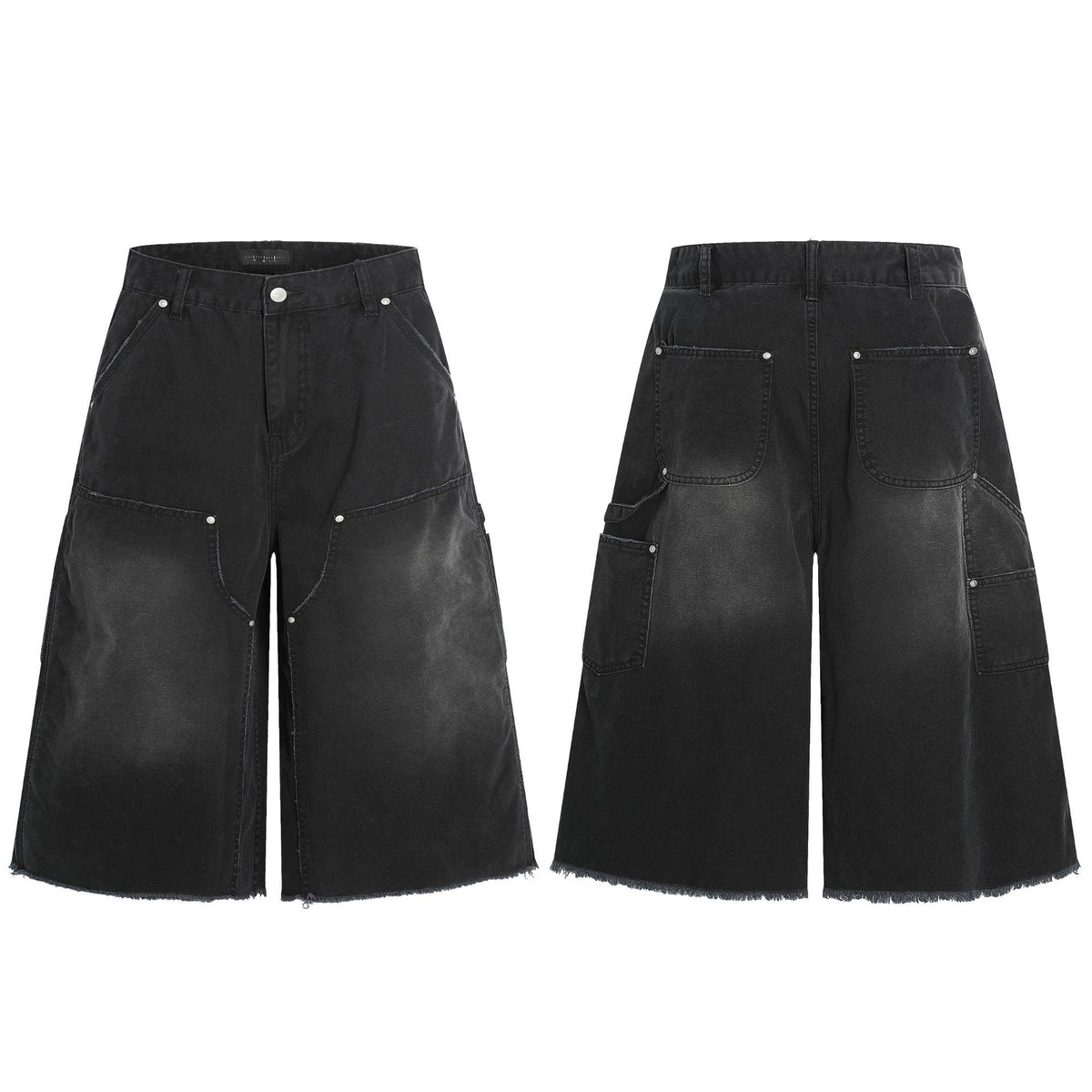 American Retro Black Rivet Cropped Pants