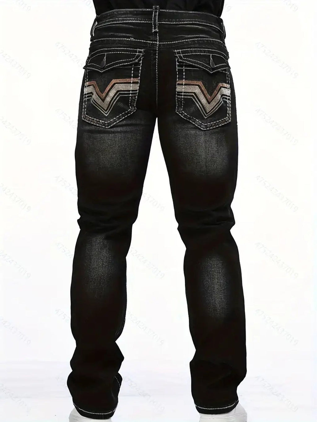 Stretch Multi-craft Slim Fit Show Thin Black Straight Men's Trousers