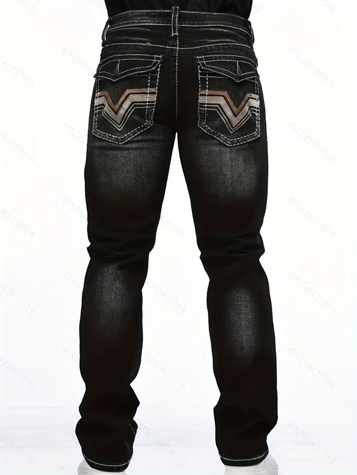 Stretch Multi-craft Slim Fit Show Thin Black Straight Men's Trousers