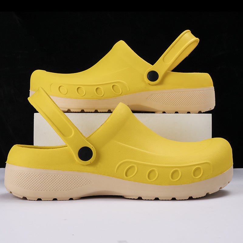 Large Size Hole Shoes Men's Home Leisure Platform Slippers Kitchen Hotel Hospital Waterproof Work Shoes