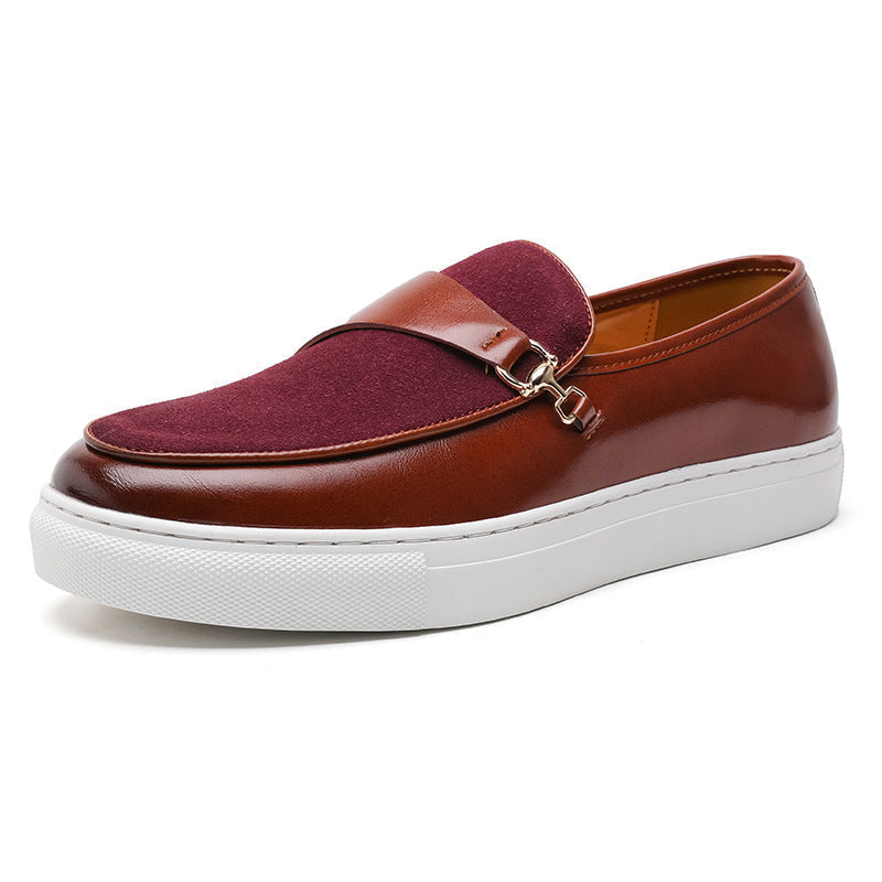 Men's Leather Shoes Horsebit Buckle Slip-on