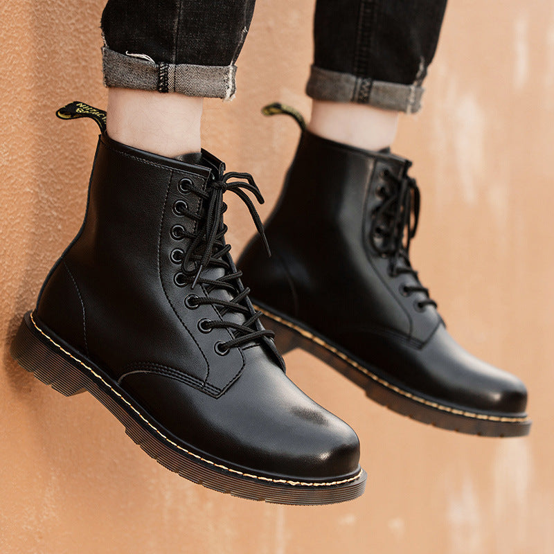 Men's High-top British Style Tooling Leather Martin Boots