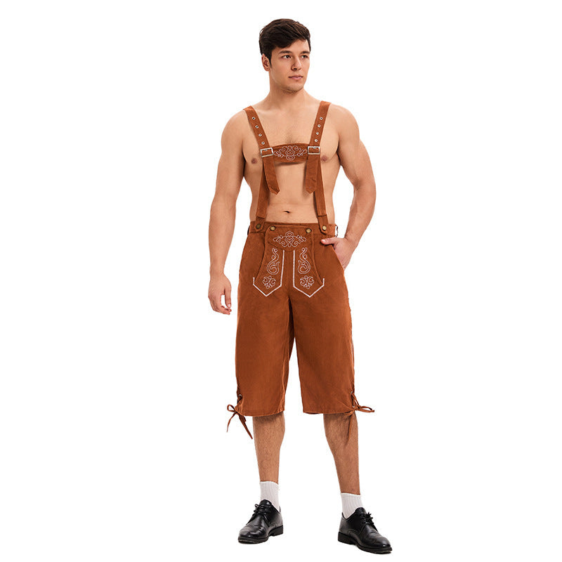 Germany Munich Clothing Three-color Suspenders Beer Pants