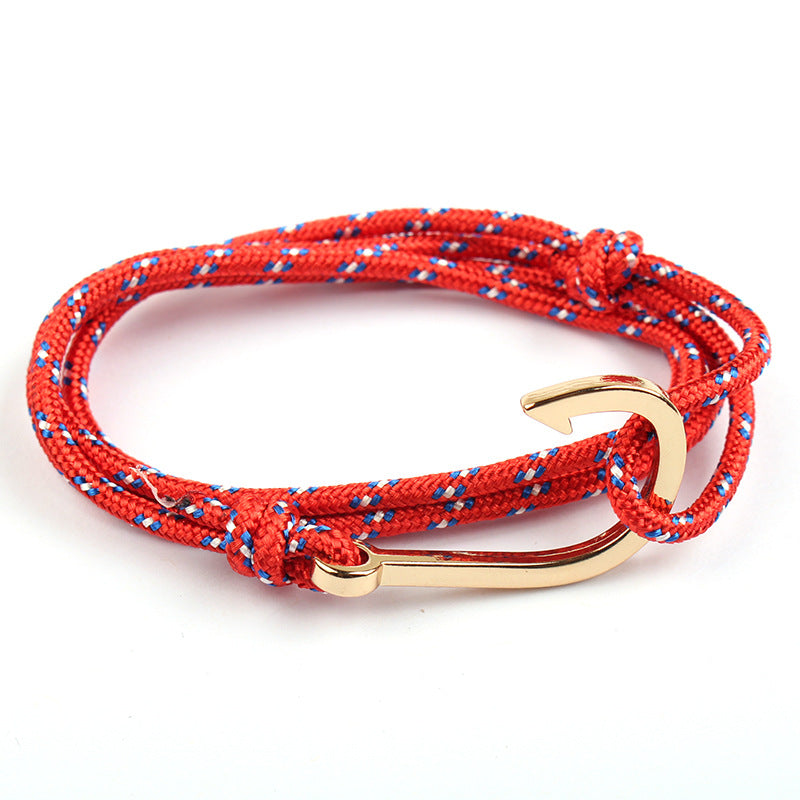 Adjustable Paracord Anchor Charm Bracelets