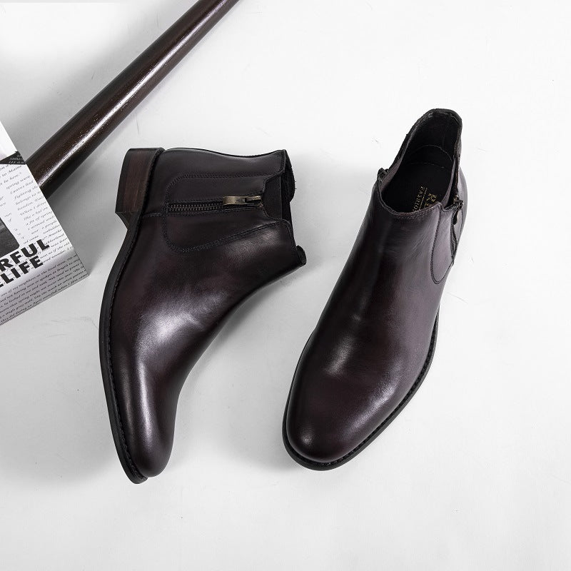 First Layer Cowhide  Boots Men's Leather