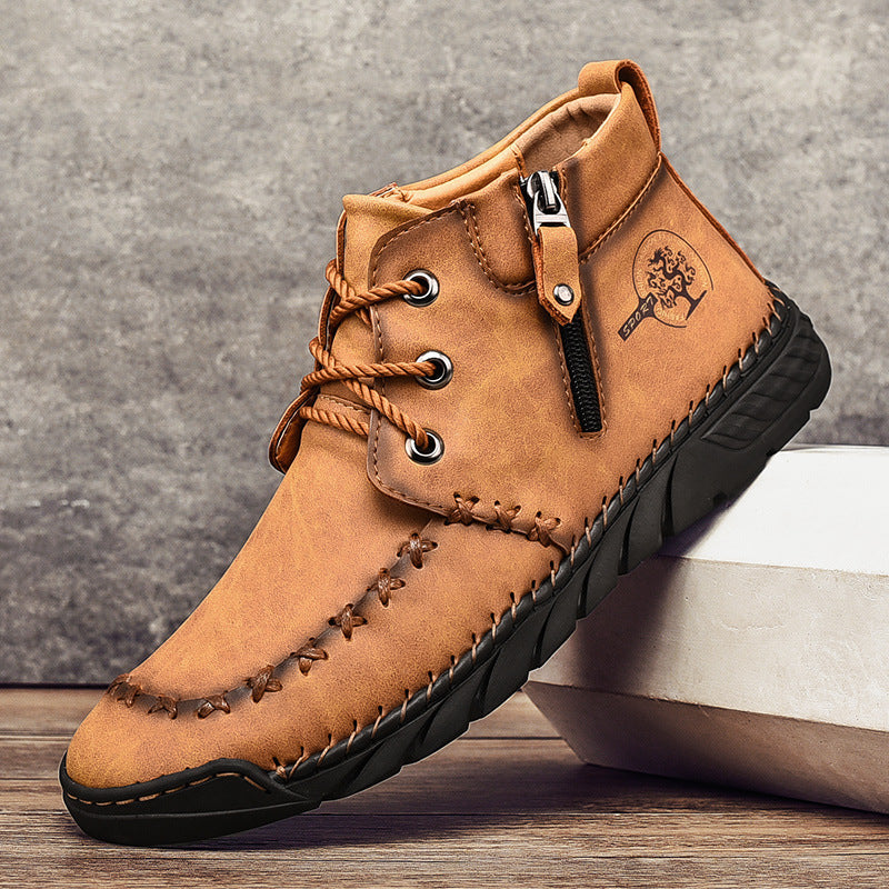 New Mid-top Men's Zipper Martin Boots