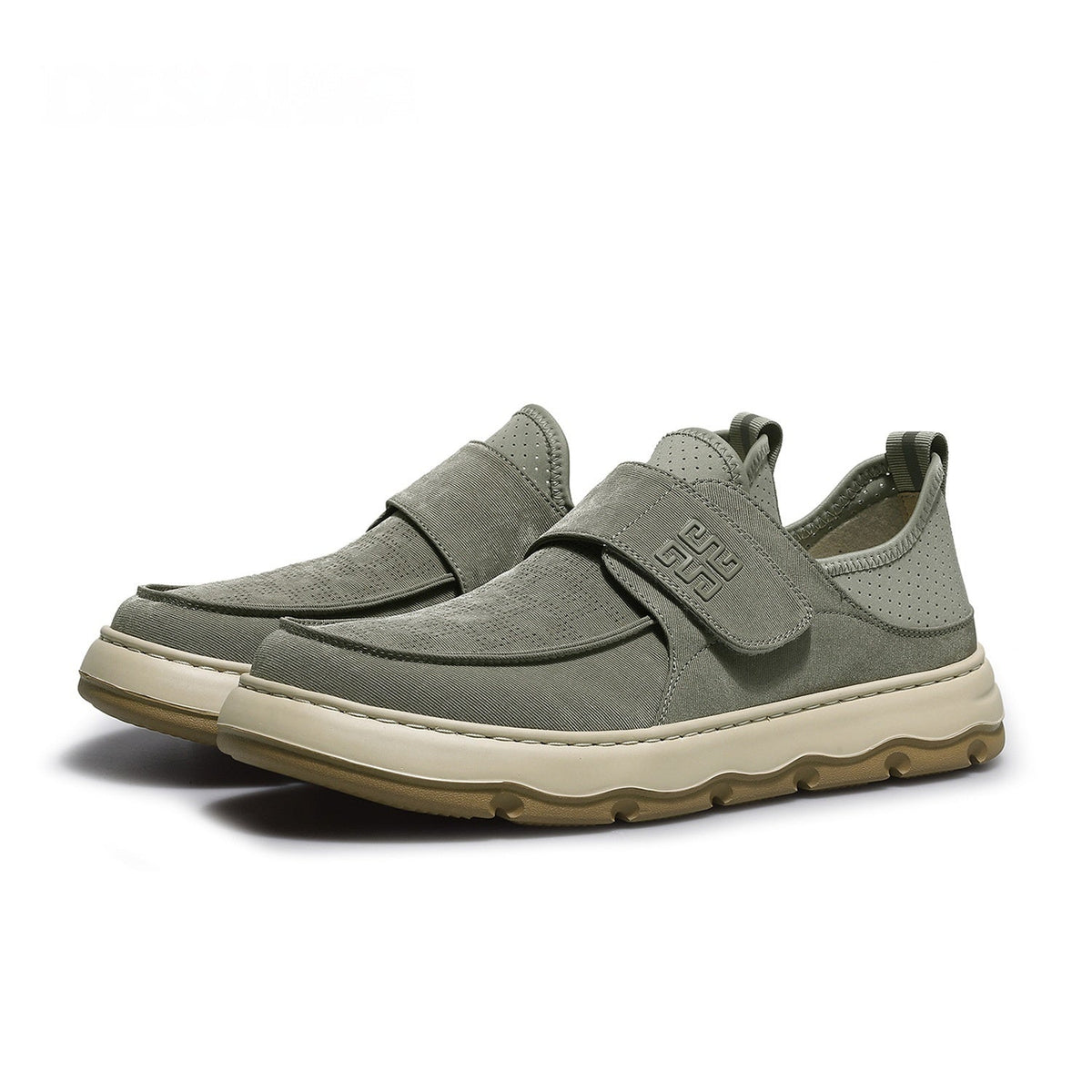 Perforated Breathable Velcro Casual All-matching Men's Shoes