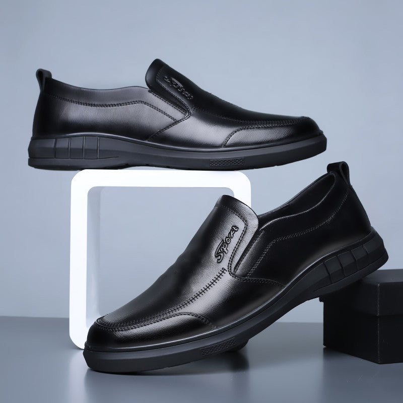 Men's Soft Leather Soft Bottom Non-slip Casual Leather Shoes