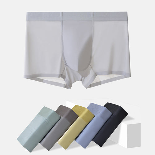 20D Nylon Seamless Quick-drying Boxer Briefs In Ice Silk Fabric