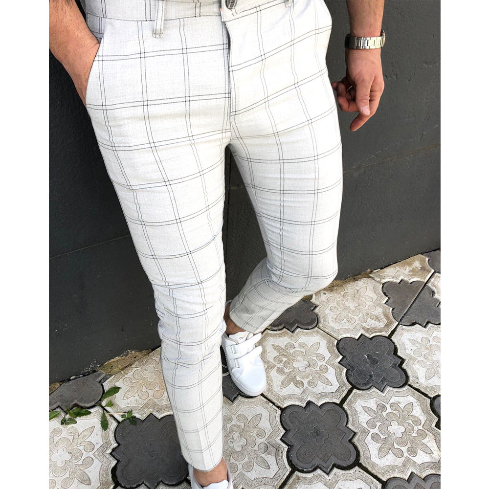 Men's Check Print Slacks