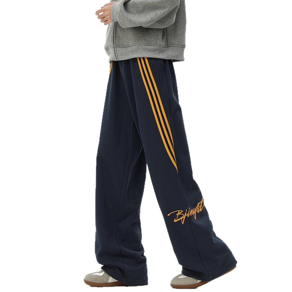Trendy Brand Striped Men's Loose Straight-leg Casual Pants