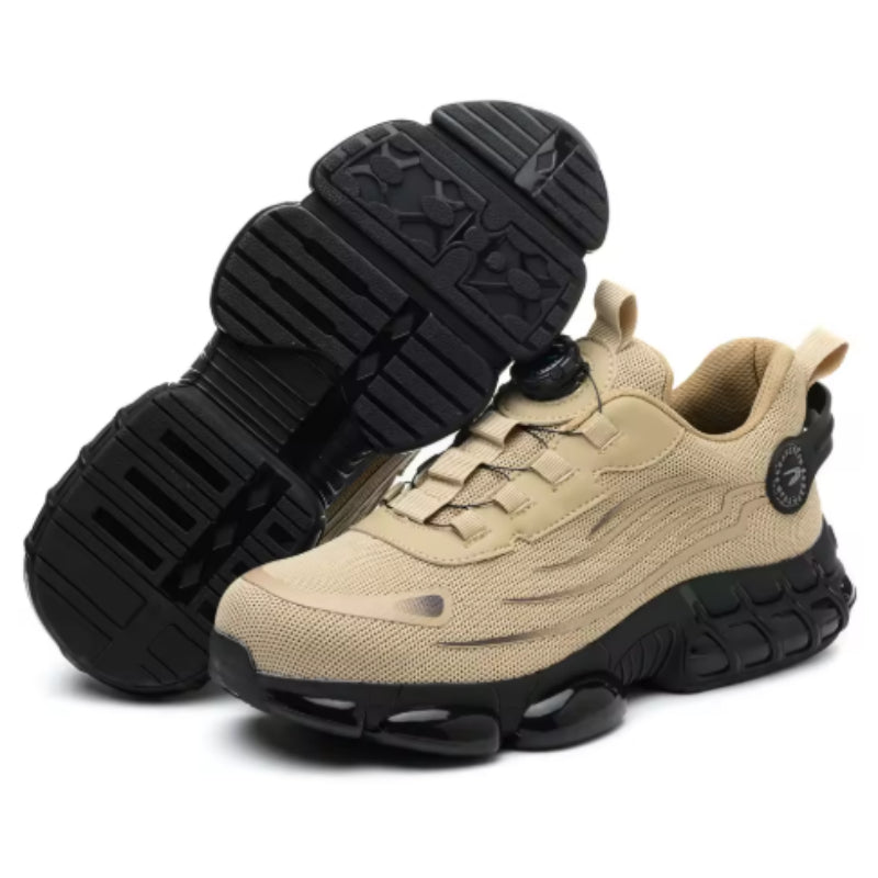 Men's Steel-toe Safety Shoes With Quick Lacing, Breathable, Anti-crush And Anti-slip Metal