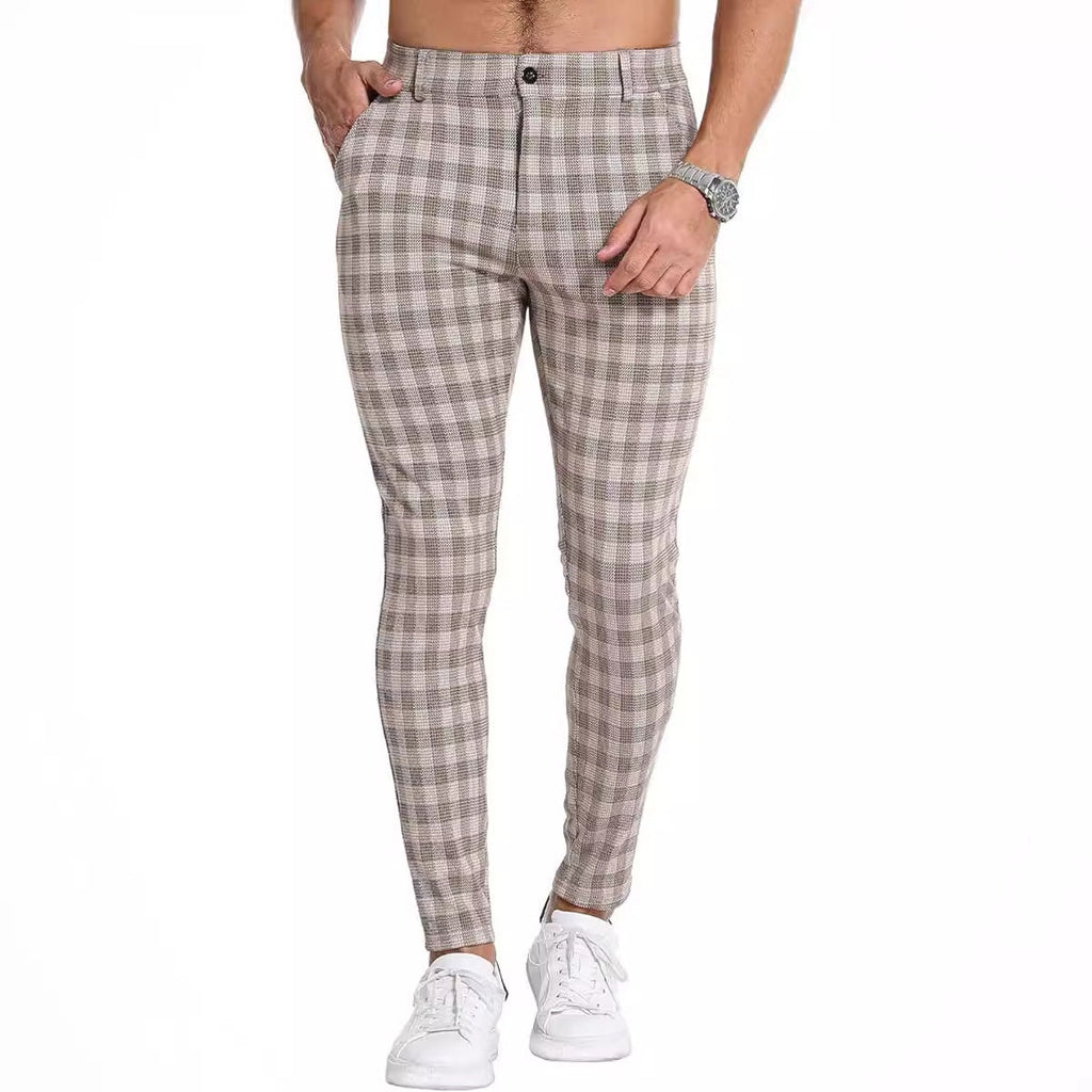 Men's Summer Thin 3D Printed Slim Fit Suit Pants