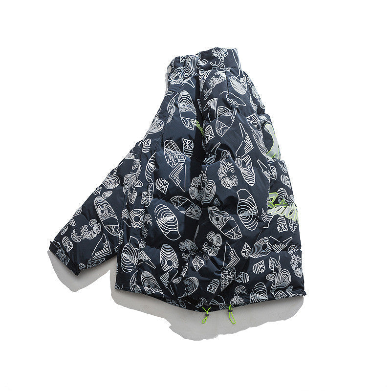 Winter Fashion Brand Printed Stand-Collar Cotton Men's National Trend