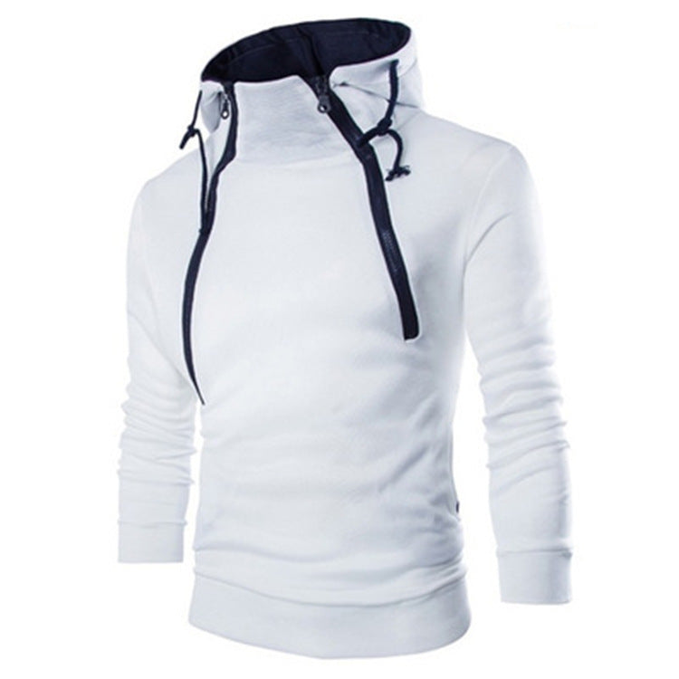 Double Zip Cardigan Contrast Hooded Jacket