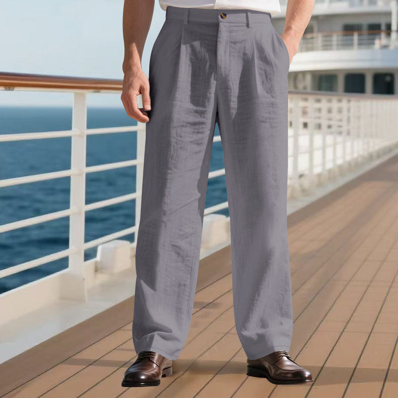 Thin Profile Loose Straight Business Suit Pants