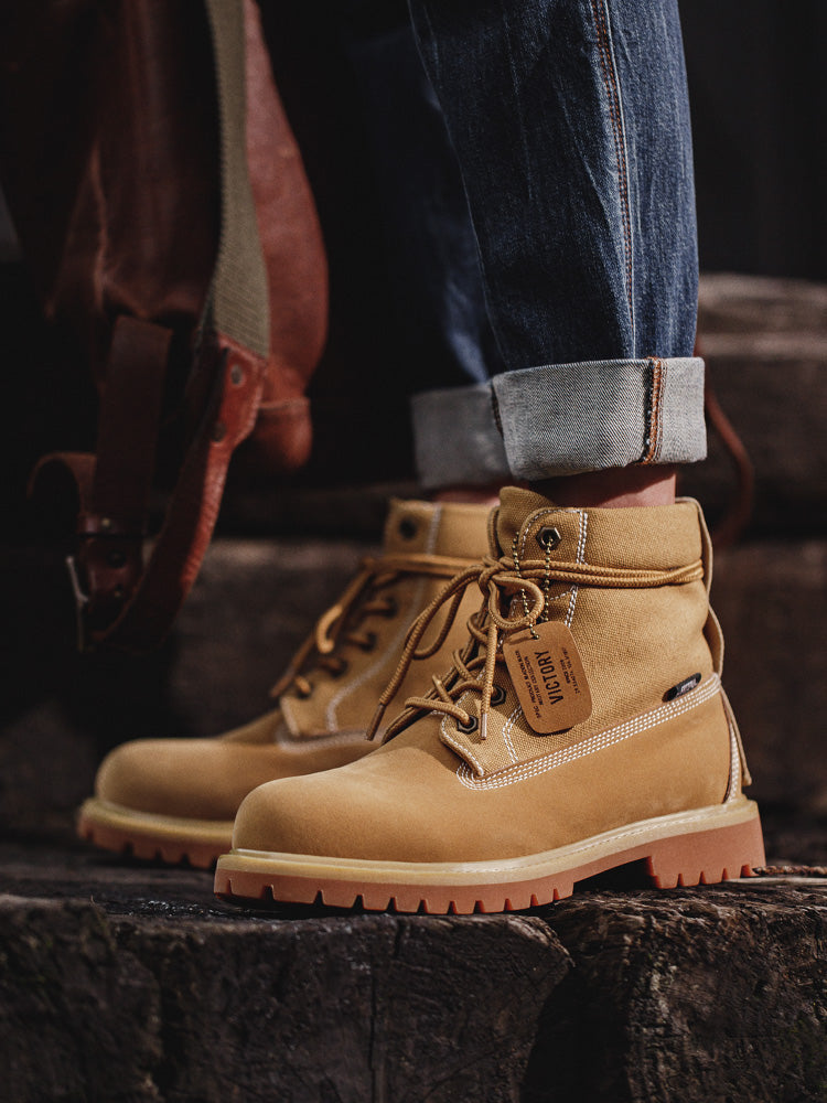 Autumn New Style Martin Boots High-top Rhubarb Boots British Style Tooling Men's Shoes