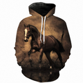 Horse Print Couple Long Sleeve Hoodie