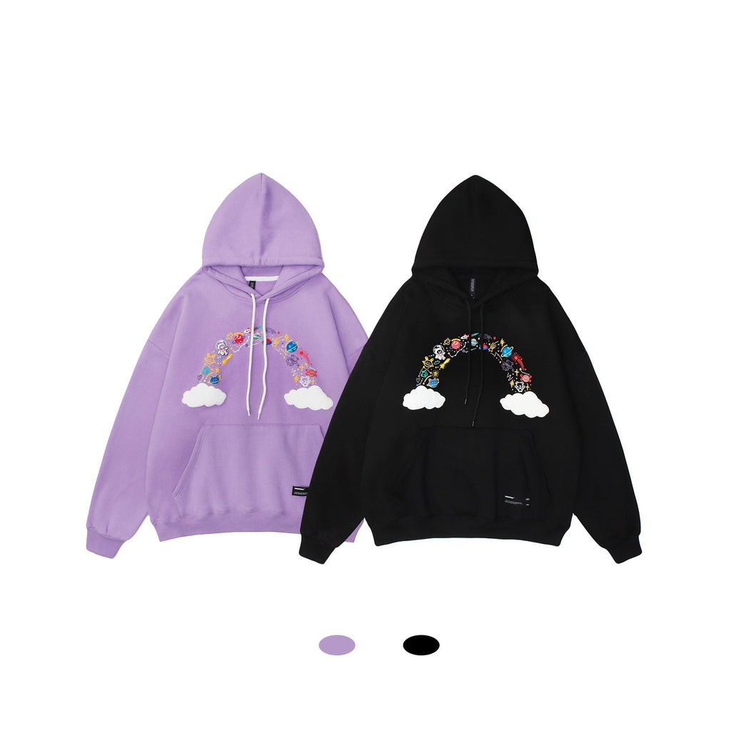 Unisex Loose Couple Style Plus Fleece Hooded Sweater