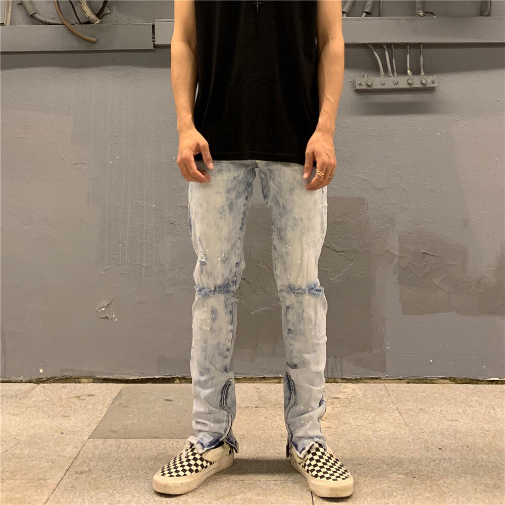 Zipper jeans men