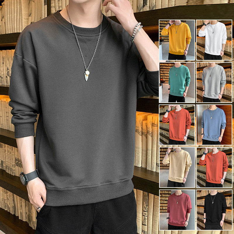 Long-Sleeved T-Shirt Men's Sweater Bottoming Shirt Men's Round Neck Pullover Sweater