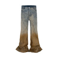 Men's Gradient Trousers Wide Leg Distressed Casual Jeans