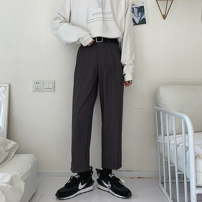 Straight pants men with wide leg pants