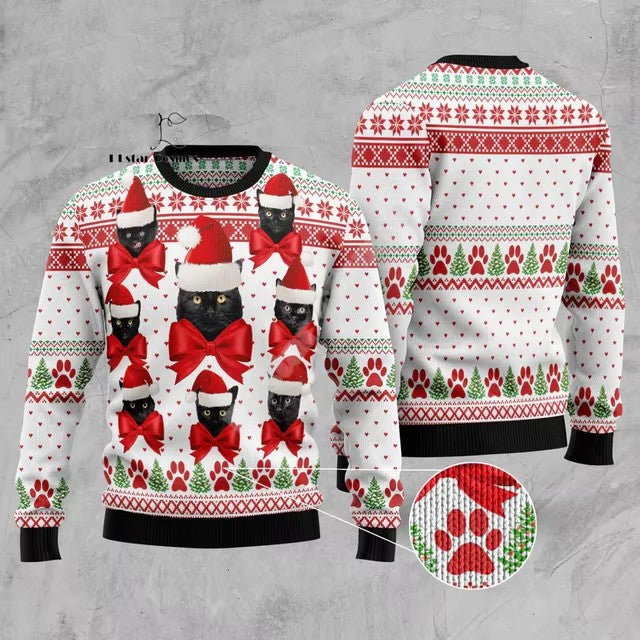 Doodle Nostalgia Winter 3D Digital Print Casual Hoodie