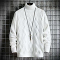 Men's solid color warm base turtleneck sweater