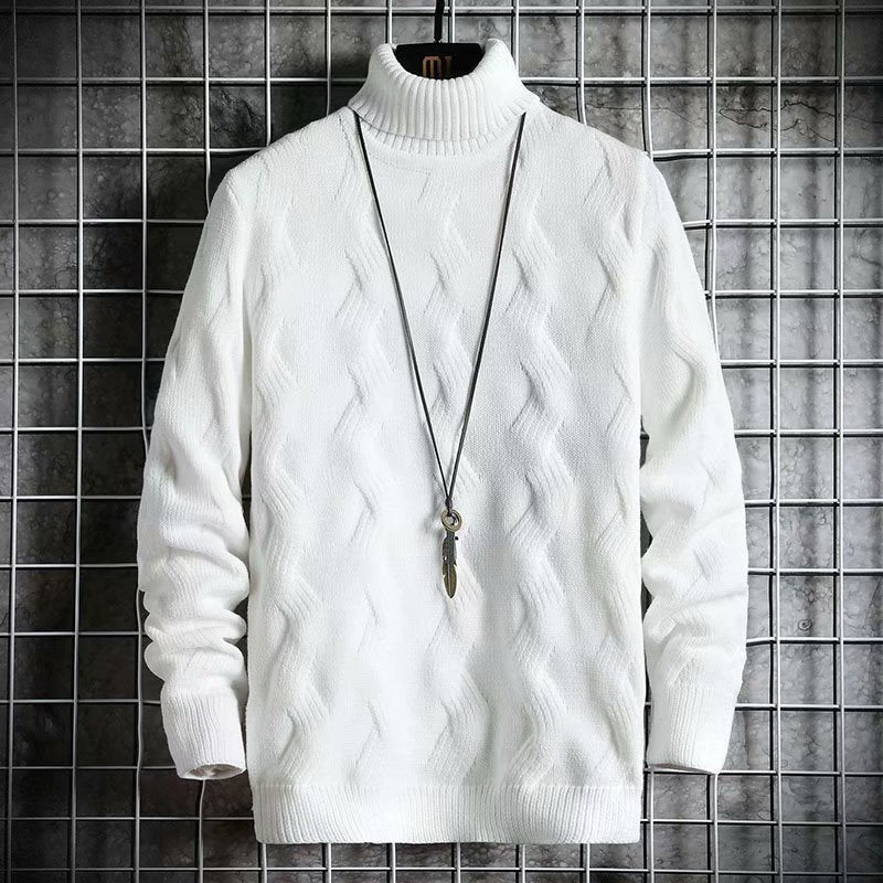 Men's solid color warm base turtleneck sweater