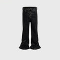 Men's And Women's Same Back Ribbon Drawstring Flared Jeans