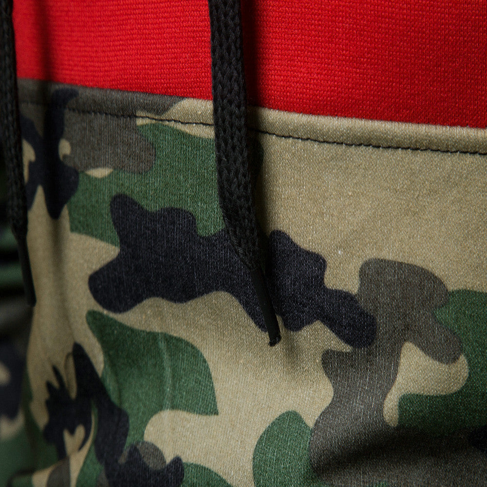 Men's Camouflage Stitching Solid Color Round Neck Sweater