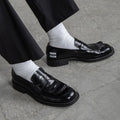 Men's Solid Color Versatile Simple Open Leather Shoes