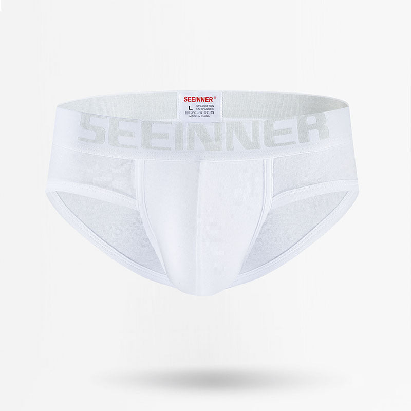 Men's Underwear Cotton Breathable Hip Lifting Low Waist Solid Color