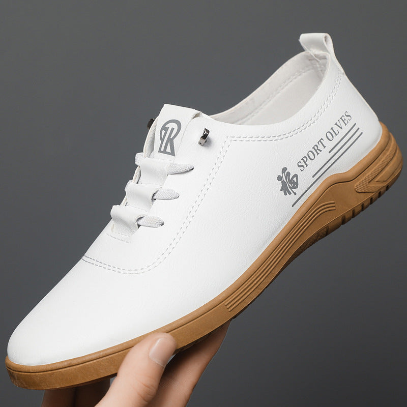 Men's Lace Up Casual Leather Shoes Fashion All-matching
