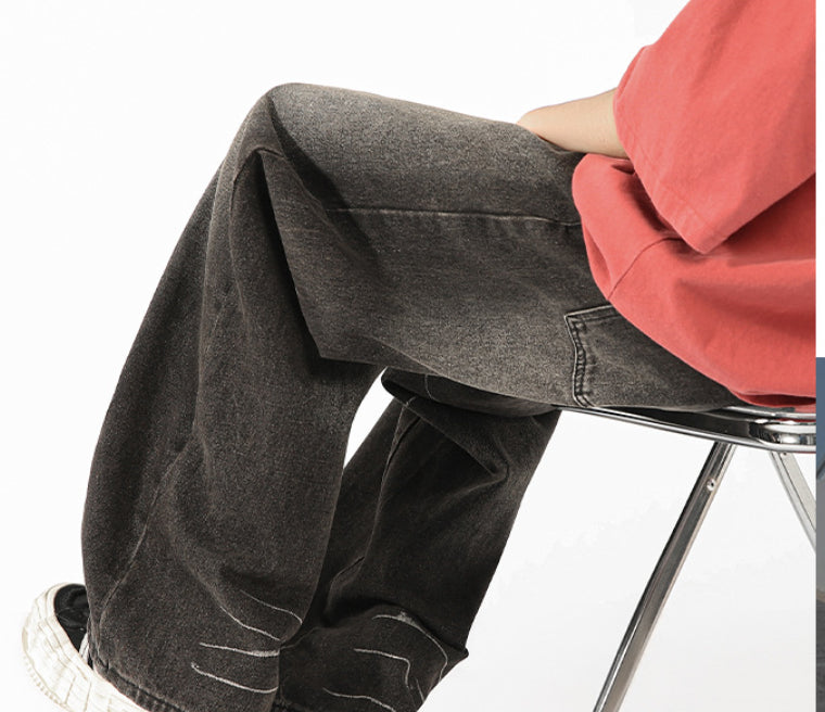 Fashion Men's Straight Loose Wide-leg Pants