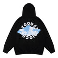 White Cloud Print Loose Men's Sweatshirt Hoodie
