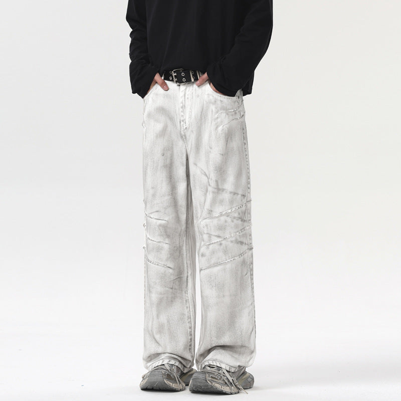 Men's Retro White Jeans