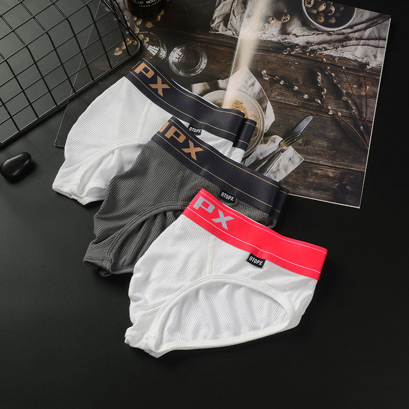 Summer Men's Low Waist Single Layer U Convex Thin Briefs Underwear