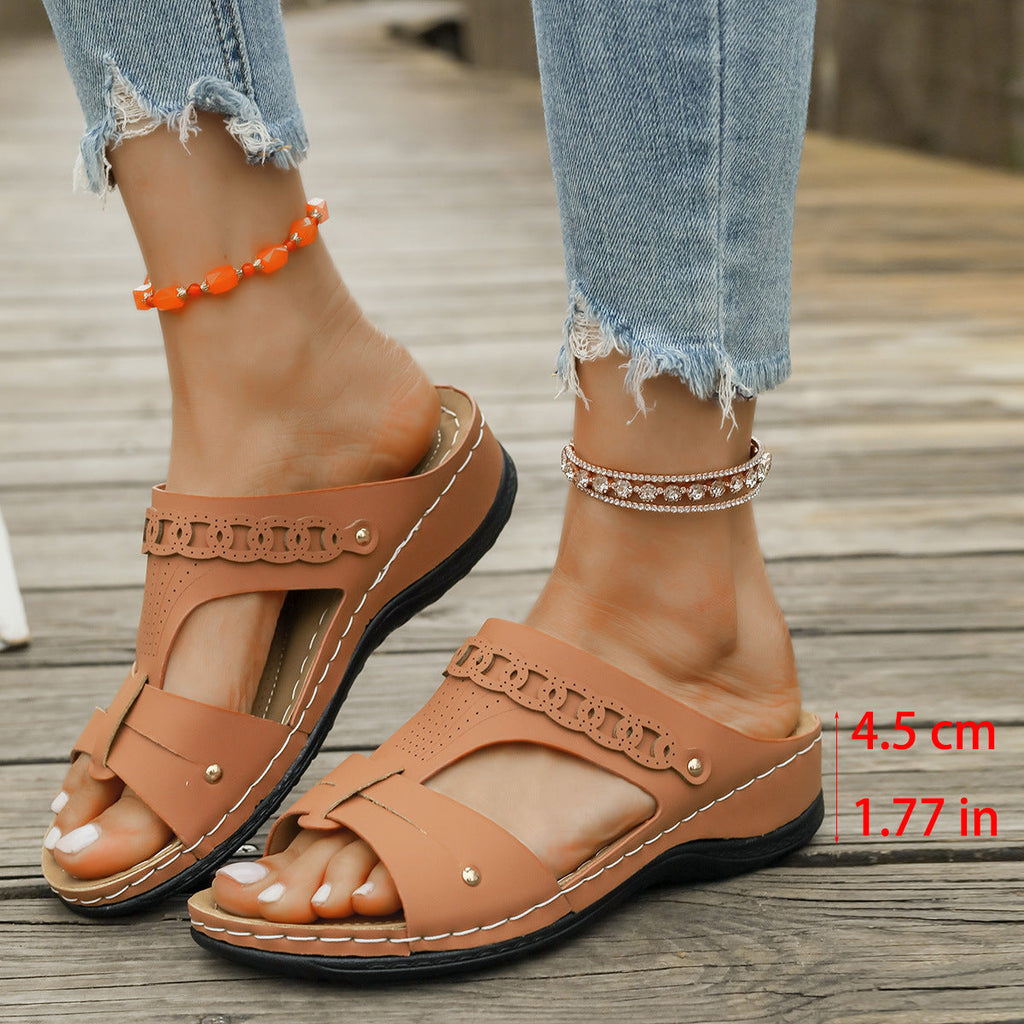 Slope Heel Plus Personalized Roman Style Slippers
